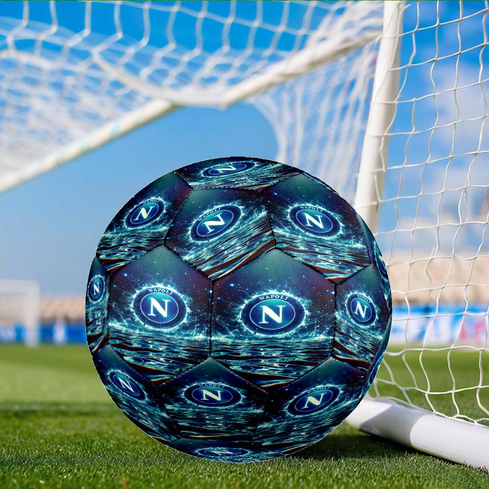 Napoli Football Club Emblem Size 5 Soccer Balls, Anti-Slip, Protective Football, Outdoor Sport, Practice Games, Birthdays Gift Suitable for Fan