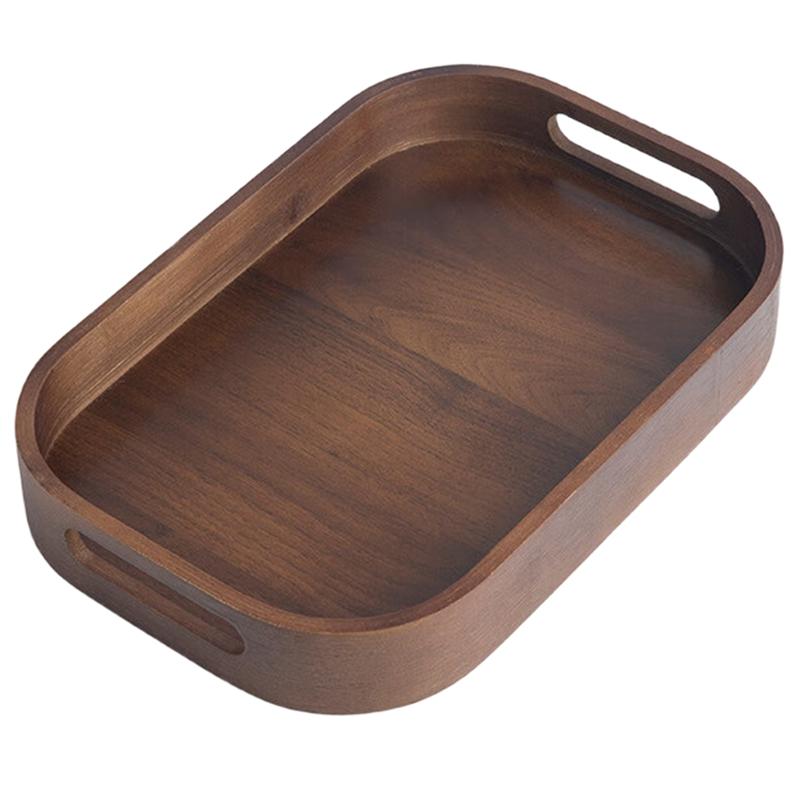 

Tea Set Accessories-Home Small Tea Tray Tea Cup Storage Plate Solid Bamboo Tea Tray