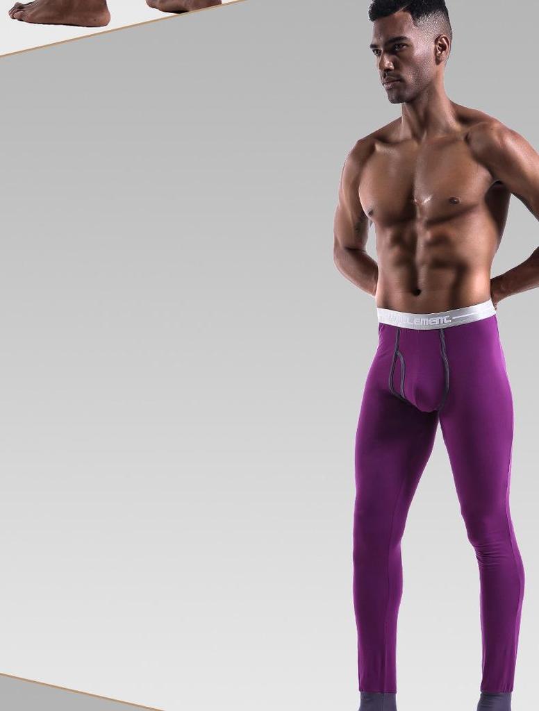 Men's Mid-Waist Slim-Fit Thermal Leggings - Autumn/Winter Cold-Proof Trousers