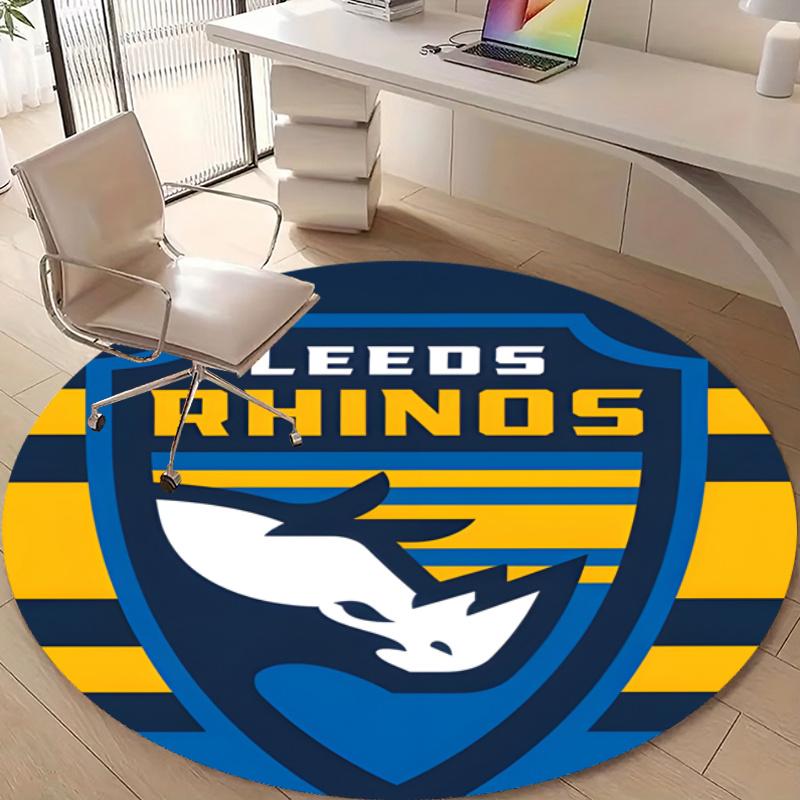 Personalized Leeds Rhinos Round Chair Office Rug - Perfect for Mat, Office Chair & More - Ideal Gift for Birthdays and Holidays