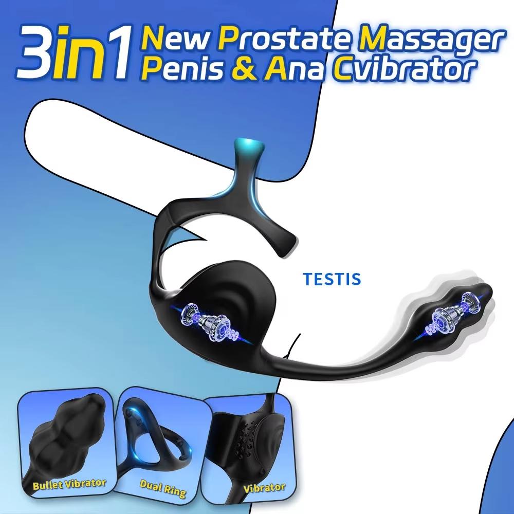 APP Wireless Remote Anal Vibrator Butt Plug Prostate Massage with Penis Ring Perineum Stimualtor Adult Toys Men Gay