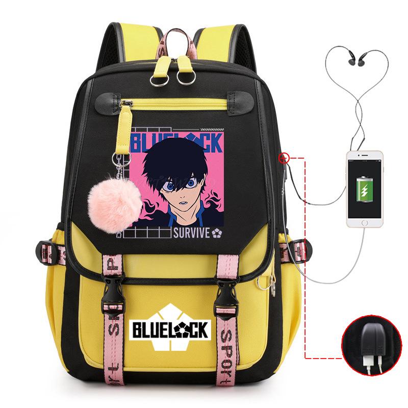 Anime Peripheral Teen Trend Backpack Multifunctional Usb Casual Student School Bag