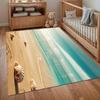 2D Seaside Landscape Carpets Summer Beach Themed Rug Home Large Area Rug Sofa Living Bedroom Lounge Floor Mat Washable