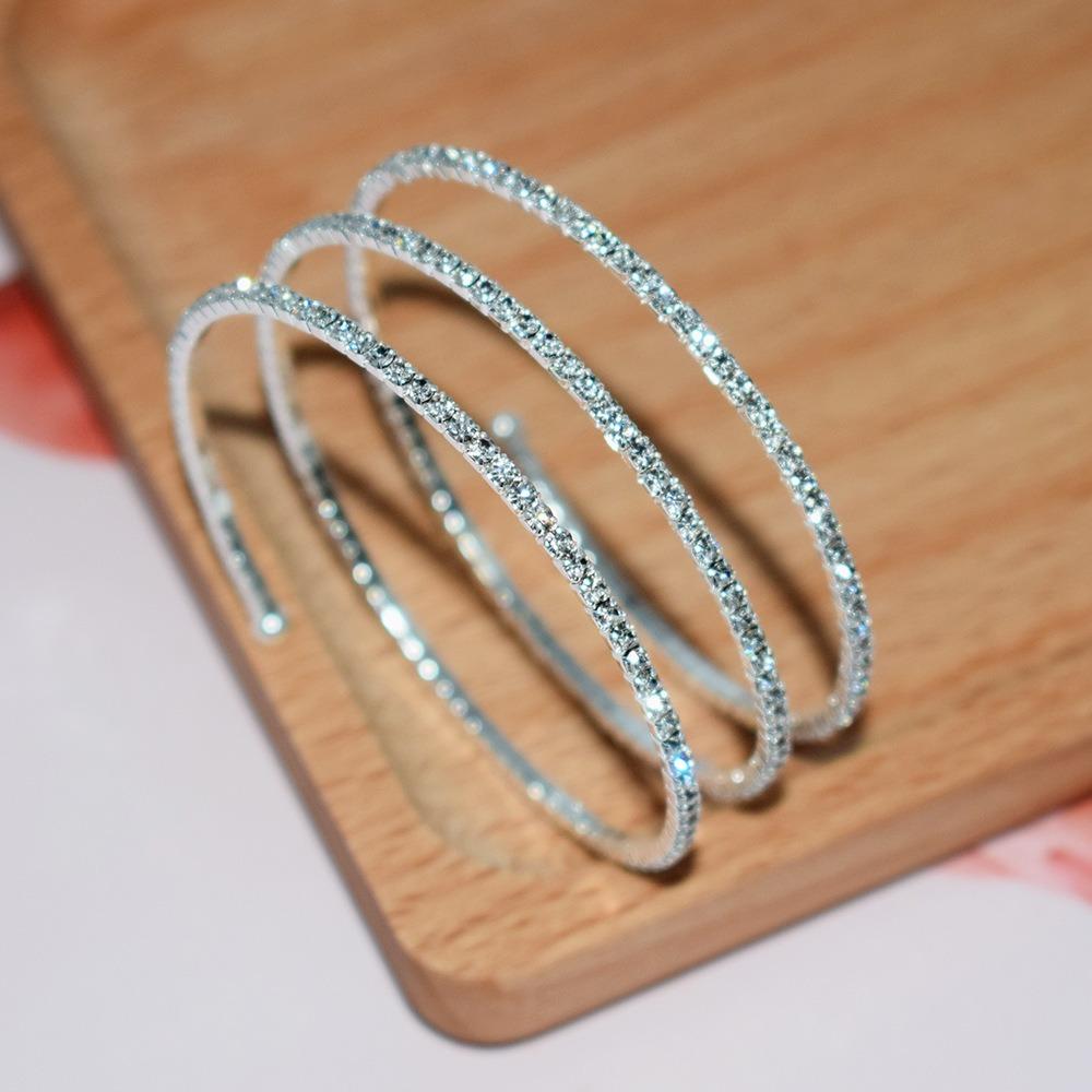 Arm Adornment Multilayer Arm Chain Rhinestone Spiral Bracelet Rave Coiled Snake Bracelets  Women