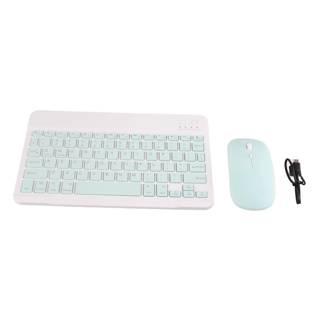 10 Inch Bluetooth Keyboard Set USB Charging Ultra Thin Quiet Wireless Keyboard with DPI Mouse for