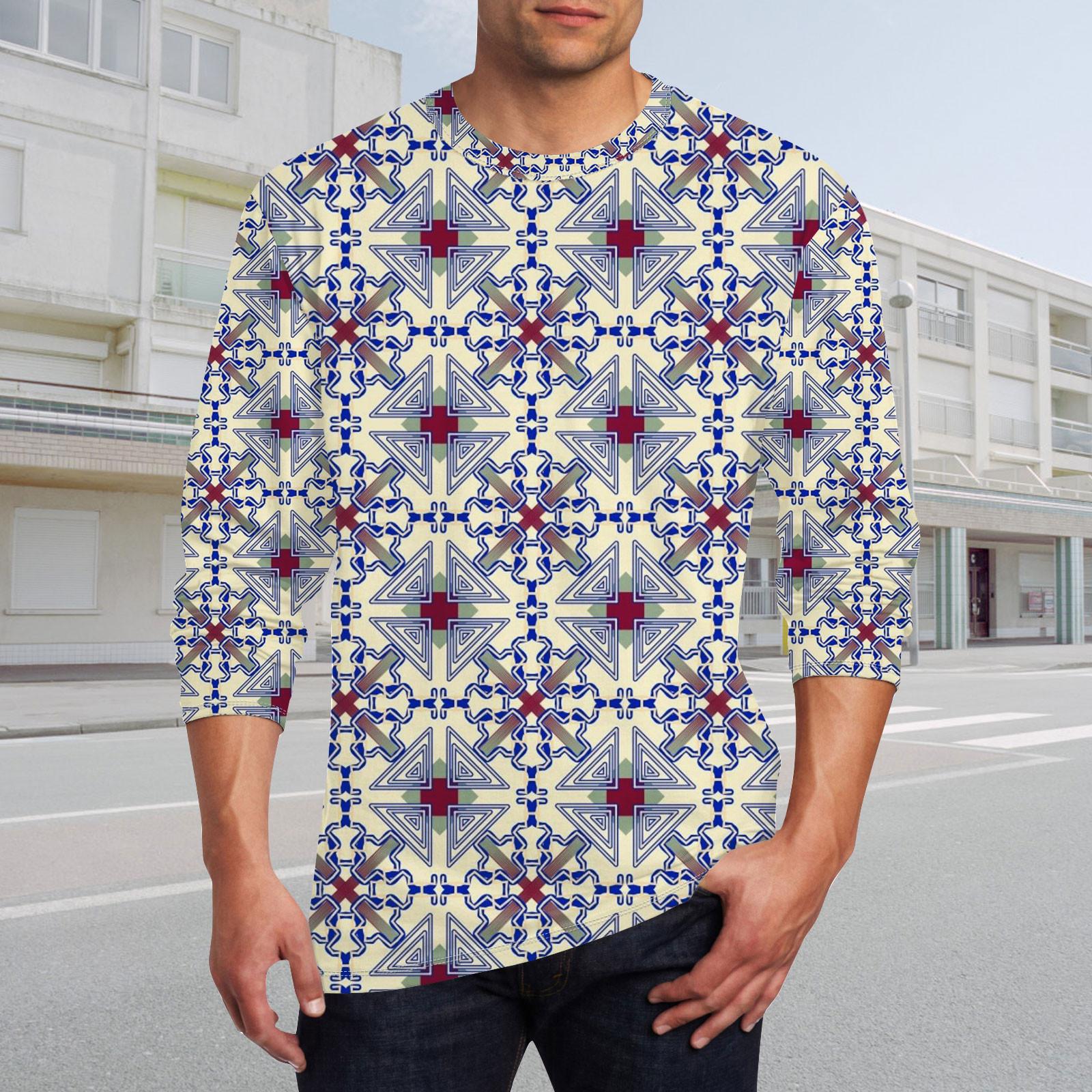 Муж. Футболка Круглый вырез Одежда Одежда На открытом воздухе Длинный рукав С принтом — фото 6