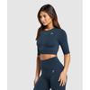 Gymshark Top scurt fără cusături de zi cu zi, bleumarin, B8a4p Ub9p