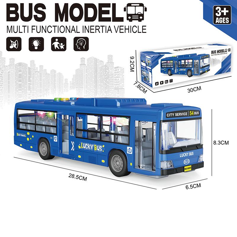 

Children Large Buses Model Car Toys Simulation School Bus Double-deck Bus Convertible Pull Back Lights Sounds Toddlers Toys Gift
