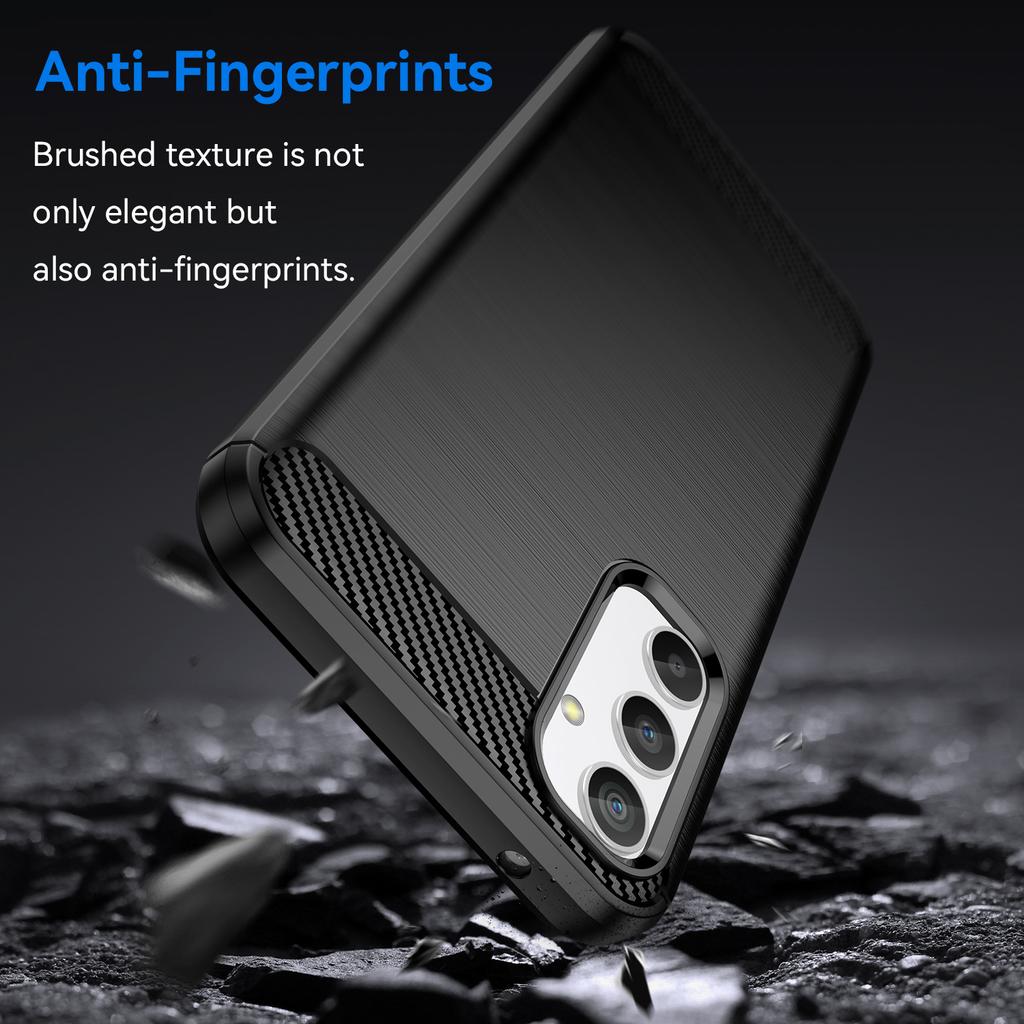 For Samsung Galaxy A34 5G Soft TPU Phone Case Carbon Fiber Texture Brushed Back Cover