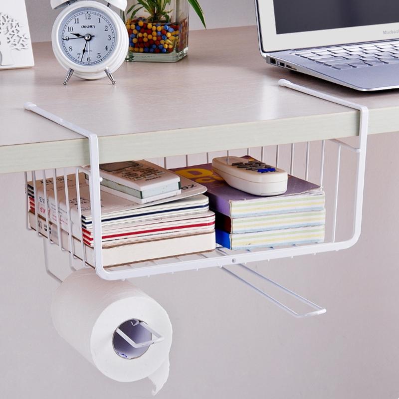 Under Shelf Basket Under Cabinet Shelf Storage Wire Basket Home Organization for Kitchen Pantry Desk Easy to Install