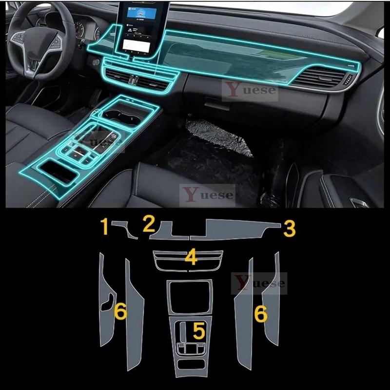For BYD Son MAX - Car Interior Center Console Transparent TPU Protective Film Anti-scratch Sticker