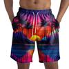Modetryckt för män med remmar Hawaiian Beach Fit Sport Casual Shorts Byxor
