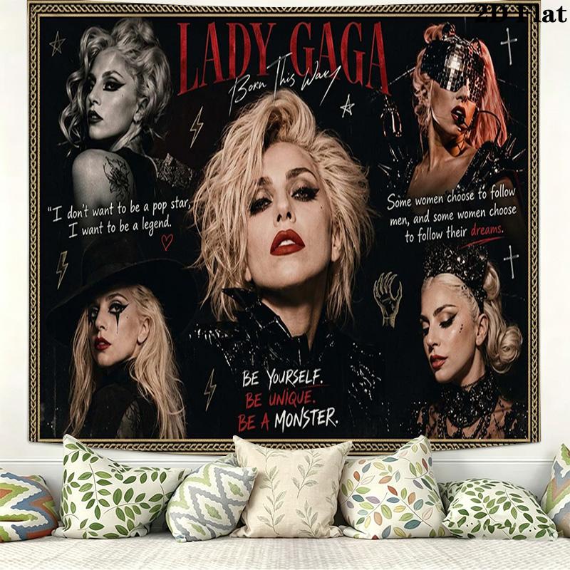 Gaga Wall Tapestry Aesthetic Wall Hanging Printed Fabric Blanket Decorative Tapestries for Bedroom Living Room Home Decor