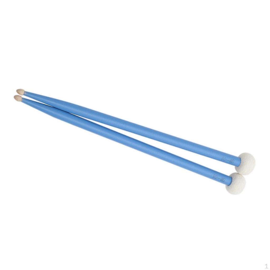 2 Classic Maple Wood Drumsticks Double End Cymbal Mallet Wooden Tip for Kit Bass Drums Replacement