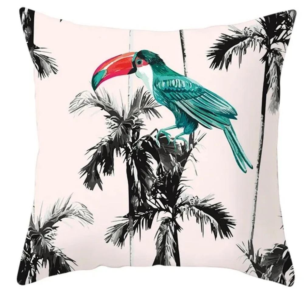 Federa per cuscino per divano, federa per cuscino stampata, Stile Tropicale, Animale, uccello, pappagallo, decorazione d'interni