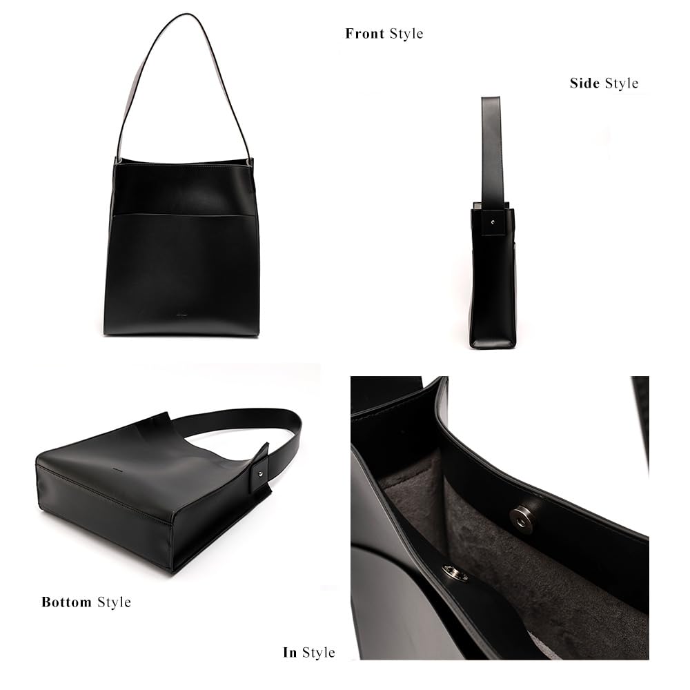 [Rename] 2-Way Shoulder Bag, Men's and Women's Shoulder Bag, Large, Stylish, Simple Design for Commuting To Work or School (Ivory Black)
