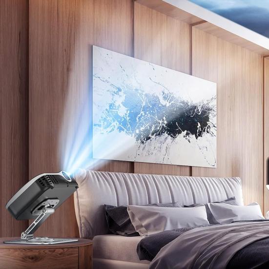 Aluminum Alloy Projector Stand 360-Degree Rotating Height Adjustable Heavy Duty 3-in-1 Projector Holder Desk Wall Ceiling Mount with 1/4-Inch Thread