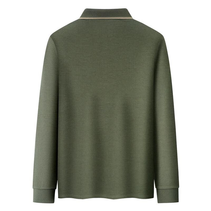 Men's Wool Silk Blend Long-Sleeve Polo Shirt