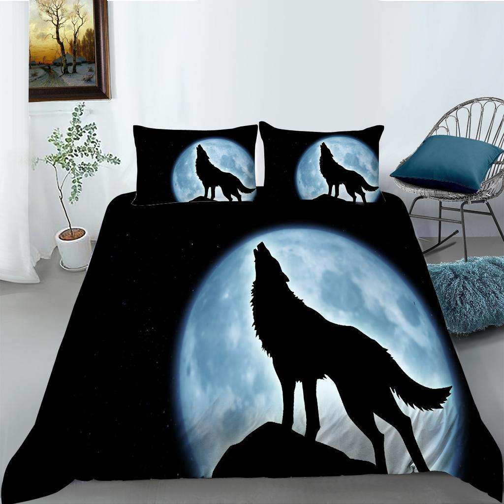 Fashion Wolf Digital Printing Bedding Two Or Three-Piece Set