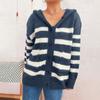 Women's Fashionable Casual Loose Fitting Plus Large Cap Knitted Sweater Single Breasted Long Sleeved Knitted Cardigan Sweater Jacket