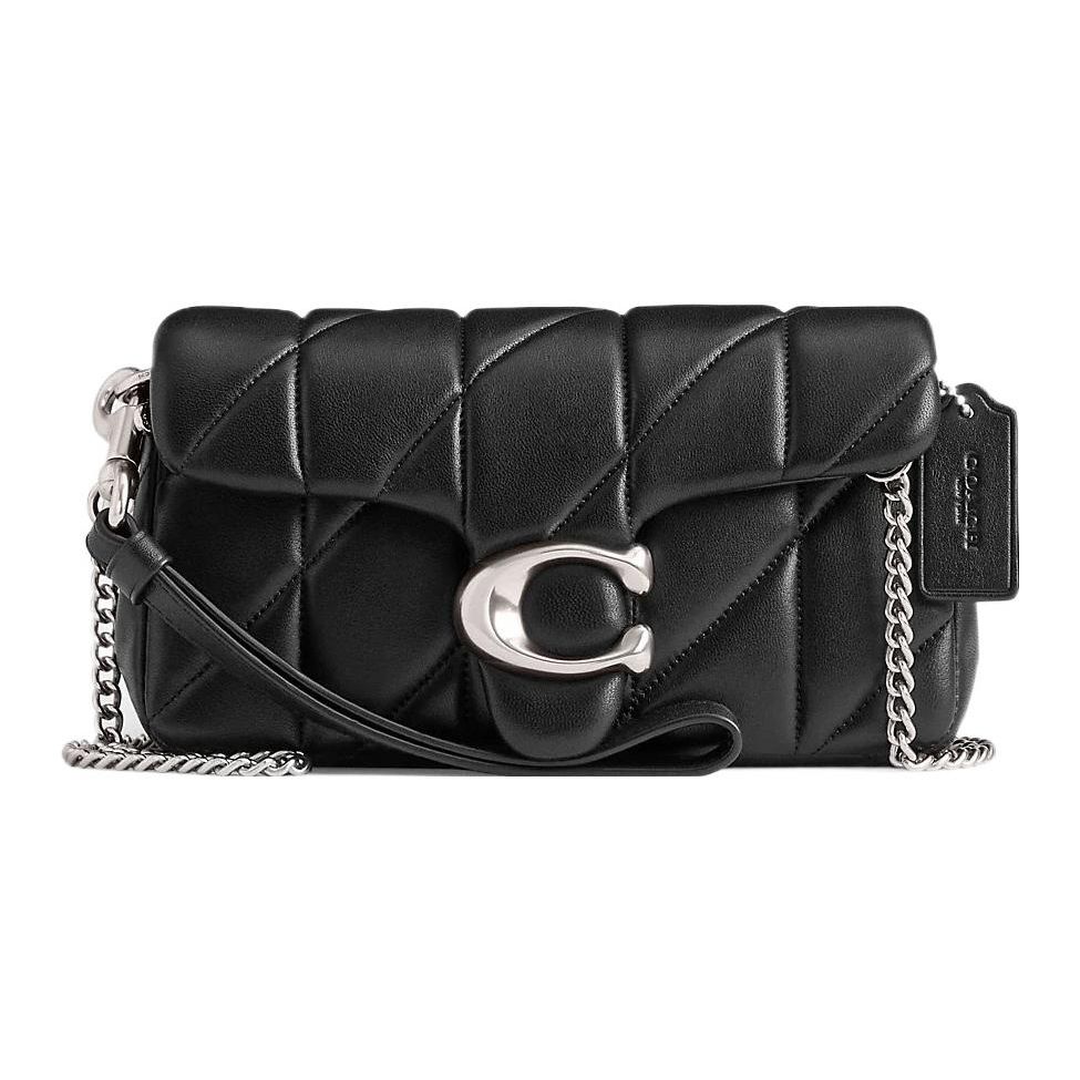 

Coach Tabby 18 Minimalist Silver Logo Chain Detachable Wrist Strap Napa Leather Handbag Shoulder Bag Small Women Handbags Black CP018-LHBLK Basic Set (Bag+Dust Bag)