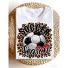 European Sizes Soccer Season Leopard Print Men's T-Shirt Soccer Ball And Heart Design for Spring And Fall Sports Fans Gift for Dad Or Brother1