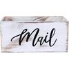 Mail Organizer Countertop Mail and Key Holder for Desk Mail Basket Letter Organizer Caddy Dorm Organizer Rustic Home Decor Mailbox White 5.5*5.5*11.4
