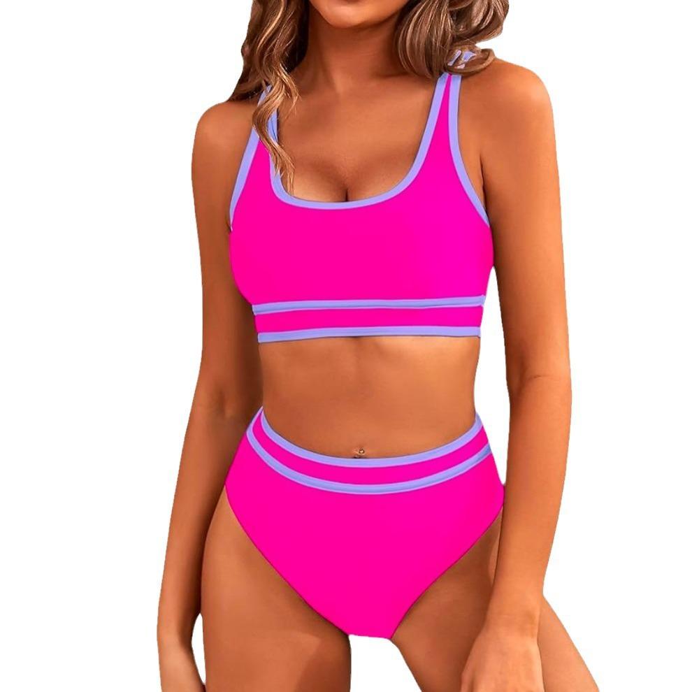 New sports split swimsuit women's sexy solid color bikini swimsuit