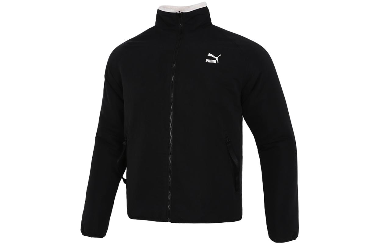 PUMA Puffer Jackets Men s Black Stand Collar Moderate Reversible 846428-01 M