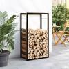 Firewood Rack Matte Black 50 X 28 X 94 Cm Steel