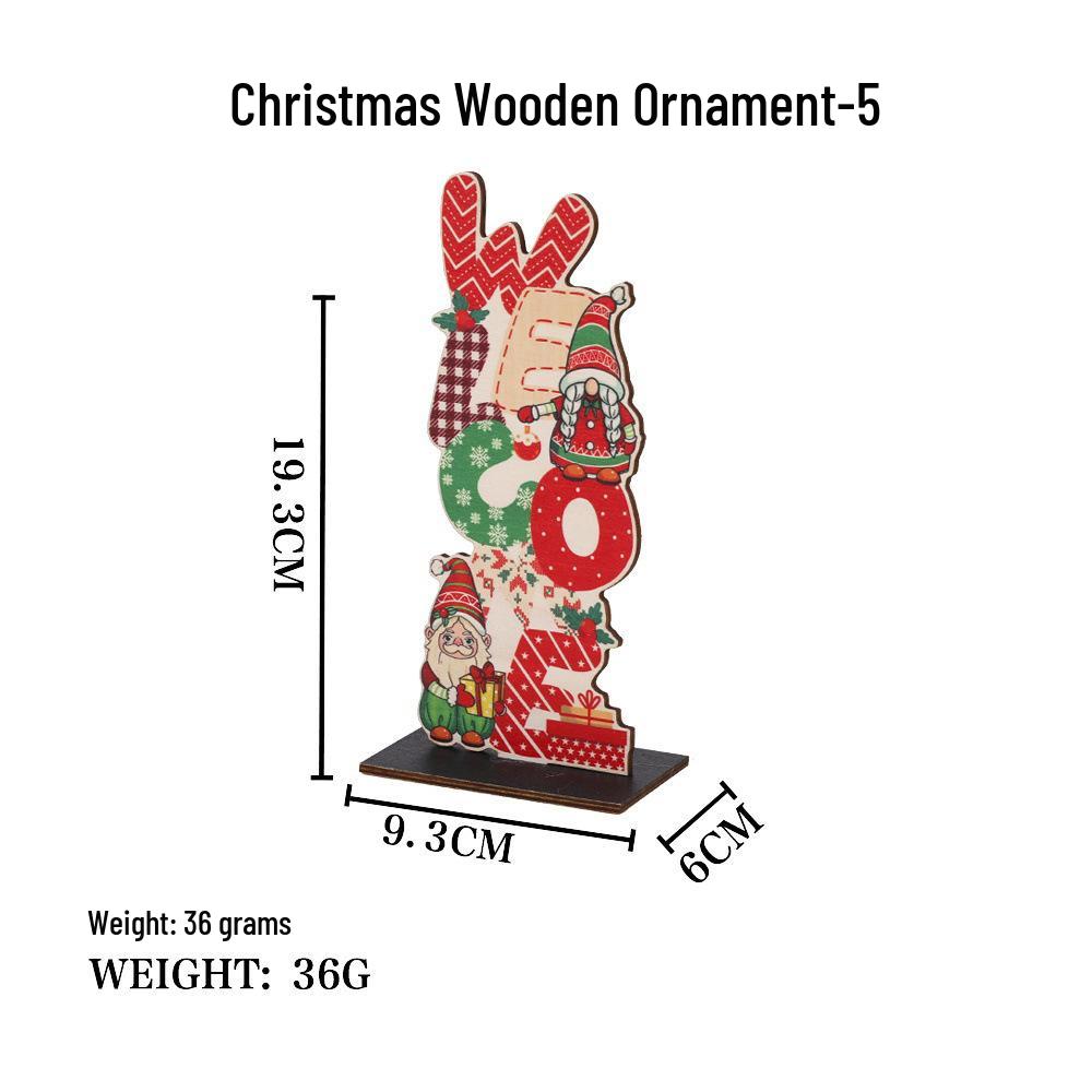 Christmas Wooden Santa & Snowman Desktop Ornaments: Creative Painted Display Stand