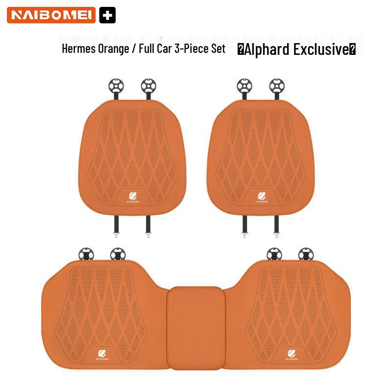 Toyota Alphard Front & Rear Perforated Leather Seat Cushion Set - 3 Pieces