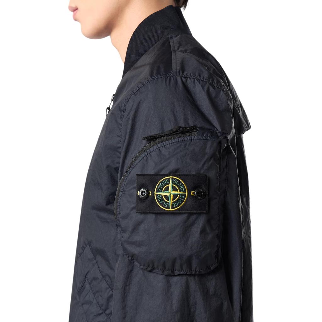 STONE ISLAND Logo Stand Collar Flight Jacket Unisex Jacket K1S1541000-04S0A21-V0020