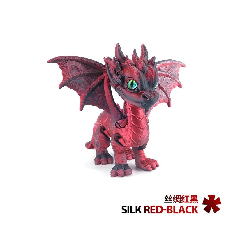 3D Dragon Rotatable Articulated Dragon Kid Gifts Realistic Dragon Statue For Landscaping Decoration Printed Figures Animals