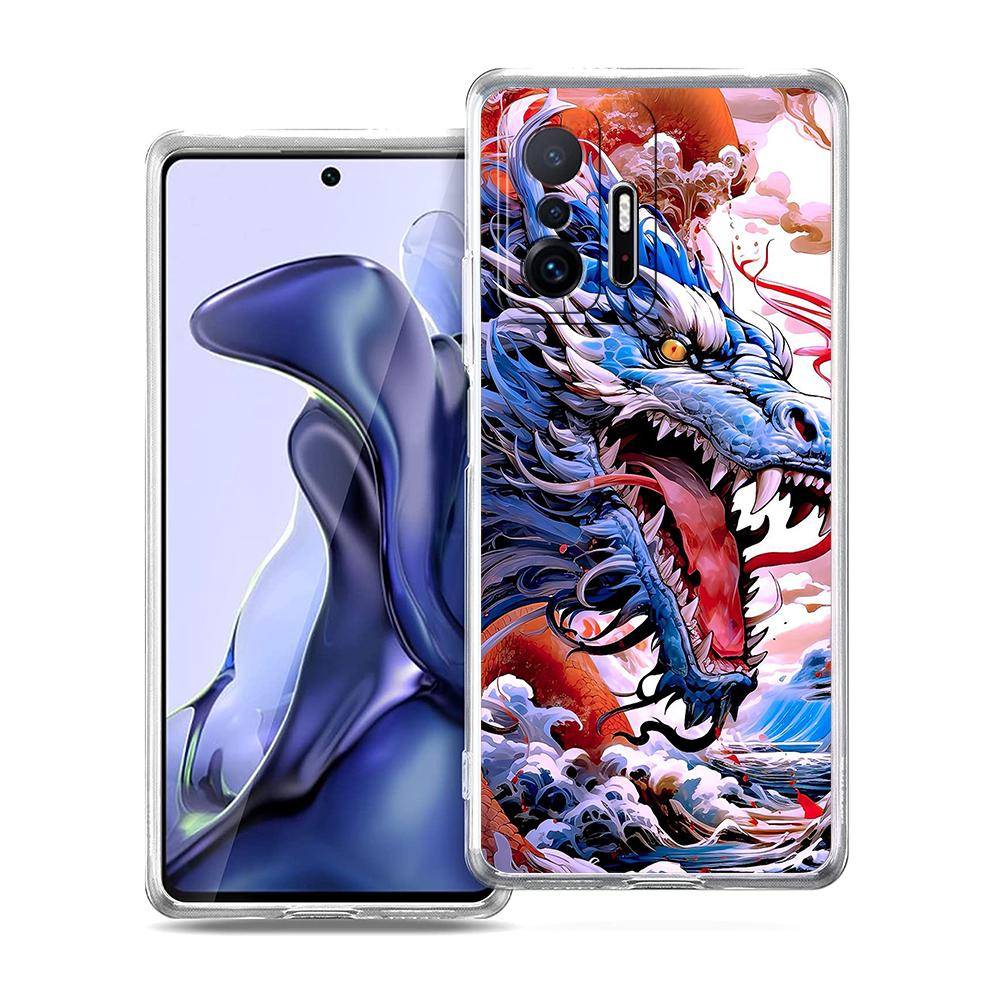 

Прозрачный чехол для телефона для Xiaomi Mi 14 13 12 11 Ultra 13T 12T 11T Poco X3 NFC F3 F6 Pro Мягкий ТПУ Иллюзорный Цвет Китайский Дракон Xiaomi 12T