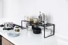 Yamazaki Jitsugyo 3866 Extendable Storage Shelf Black X D23 X H18cm Tower Under Sink Storage Kitchen Rack Approx. W36.5-60