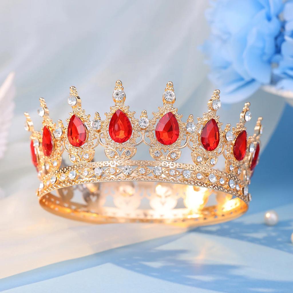 Fashion Crystal Rhinestone Round Tiaras And Crowns For Bride Women Queen Princess Diadems Girls Wedding Hair Accessories