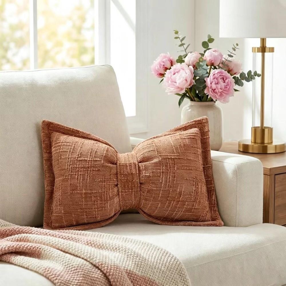 Bow Pressed Edge Pillow Cases Decorative Throw Pillow Covers Cushion Covers Home Decor