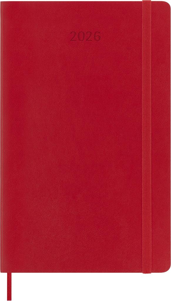 Moleskine 2026 Daily January Large Size W x 21cm Soft Scarlet DSF212DC3Y26 Planner, 12-Month Diary, Start, (13cm H), Cover, Red,