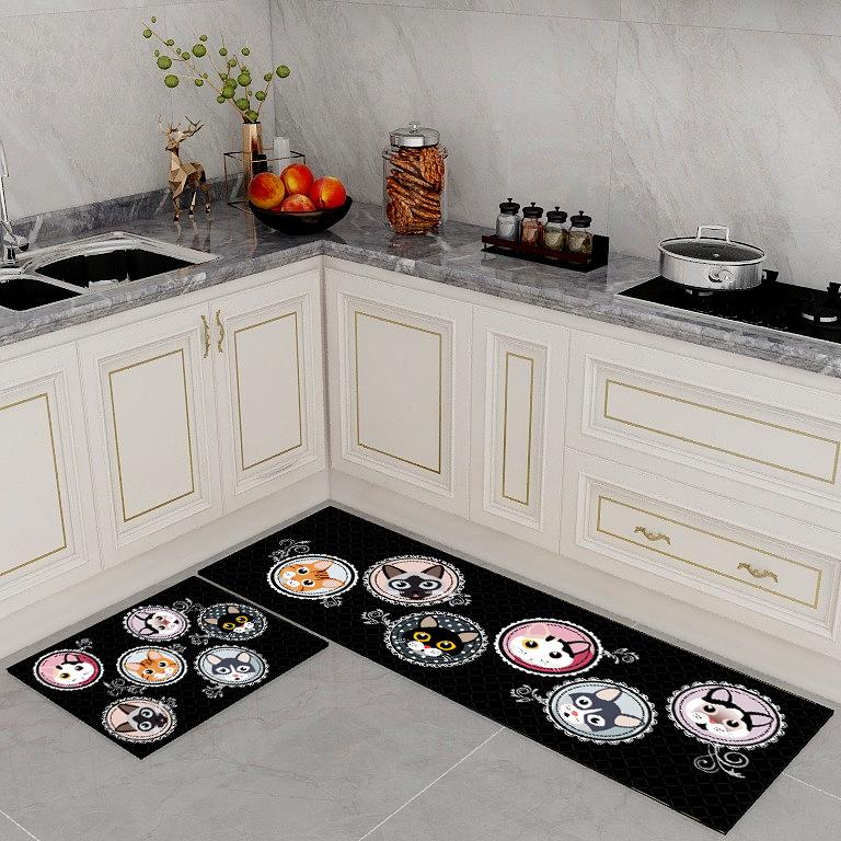 

Коврик для кухни Crystal Velvet Printed, моющийся, впитывающий масло, нескользящий, коврик для кухни, напольный коврик 40 * 60cm