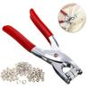 1 Set 4mm Eyelet Setter Puncher Kit Leather Hole Plier Buckle Fixation Sewing Tool Watchband Strap Household Leathercraft Accessories
