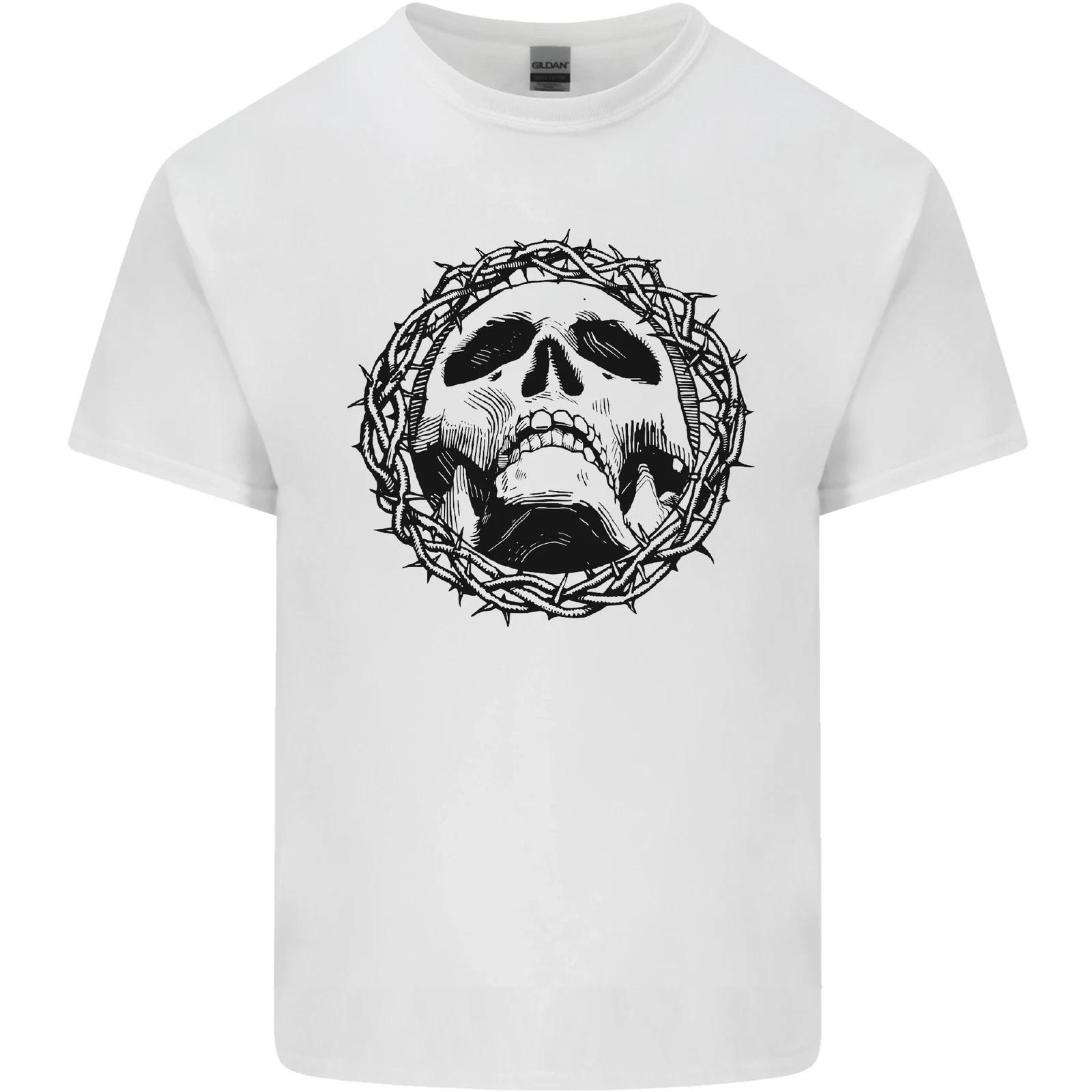 

A Skull in Thorns Gothic Christ Jesus Kids T-Shirt Childrens 3XL
