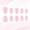 32 PEÇAS Unhas Postiças Rosa Brilhante Formato Oval Curto Unha Artificial ABS Durabilidade E Fácil De Aplicar Para Decorações de Festa de Mulheres