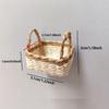 Miniature Basket Handmade Mini Wicker Basket Woven Paper Rattan Basket Dollhouse Ornament Accessories Decoration Easter