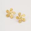 GEMCHIC Women's Vintage 18K Gold Plated Stainless Steel Five-Petal Flower Earrings Luxury Textured Floral Studs Fashion Jewelry