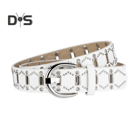 Dámský pásek Nýt Dekor Víceděrový design Nastavitelná délka Pásek z imitace kůže Pás z umělé kůže Punk Style