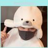 White Cute Cartoon Seal Design Plush Adult Children Hat For Winter Warmth