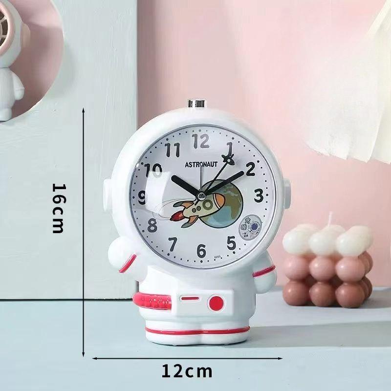 Creative Astronaut Table Clock Bedside Alarm Clock with Voice Alarm and Back Light for Kids
