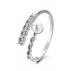 High-End Adjustable Open Bead Ring for Women - Niche Design, Cold Style, Index Finger.