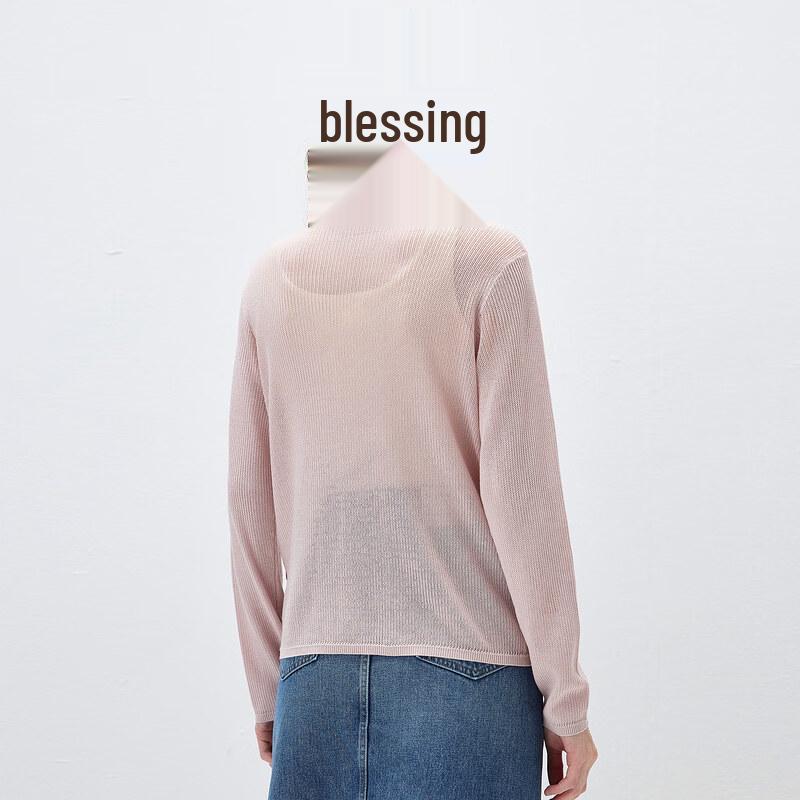 Komongboka Women's Lyocell Tencel Knit Long Sleeve Hollow-out Top
